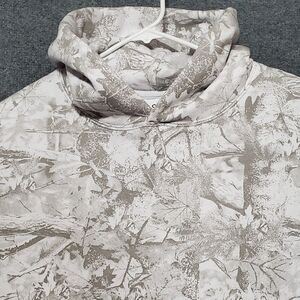 JAQWIN Camo White Heavyweight Hoodie Drop Shoulder Pullover Size Small Adult